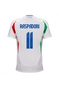 Italië Giacomo Raspadori #11 Voetbaltruitje Uit tenue EK 2024 Korte Mouw